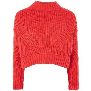Topshop Knitted Mockneck/Turtleneck Sweater | Scarlet Red | Size US 4